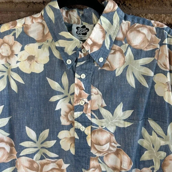 Hilo Hattie Vintage Hawaiian Reverse Floral Print Popover Cotton Shirt Size XL - Picture 7 of 8